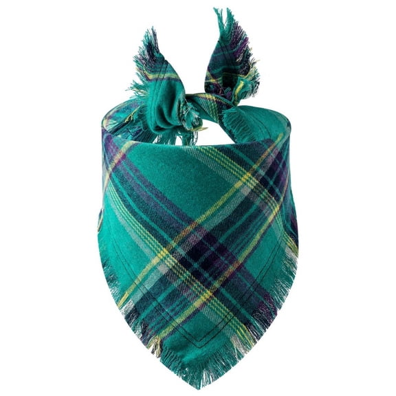 Fun And Festive Style For Your Dog, Fall Dog Bandana With Tassels Edges And Classic Plaid Pattern, Soft Cotton Material Perfect For Most Dogs And Cute Photo Prop And