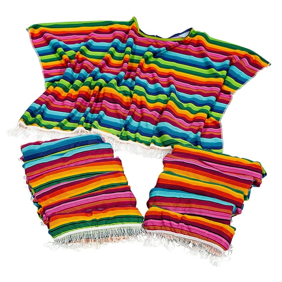 Fun Fiesta Ponchos, Apparel Accessories, Cinco de Mayo, 12 Pieces