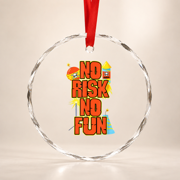 Fun Firework Pyro Fireworks Pyrotechnician Pyromaniac Glass Ornament