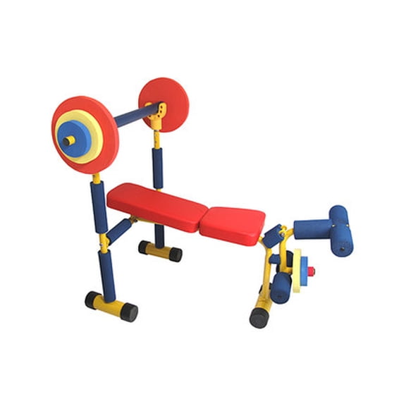 Fun & Fitness For Kids Children's Exercise And Weight Lift Bench Set
