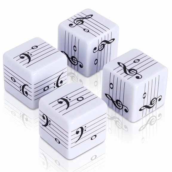 Fun Five-Line Staff Music Note Dice, Large 25mm Music Theory Dice, Includes Two High-Pitched Symbols and Two Low-Pitched Symbols Dice
