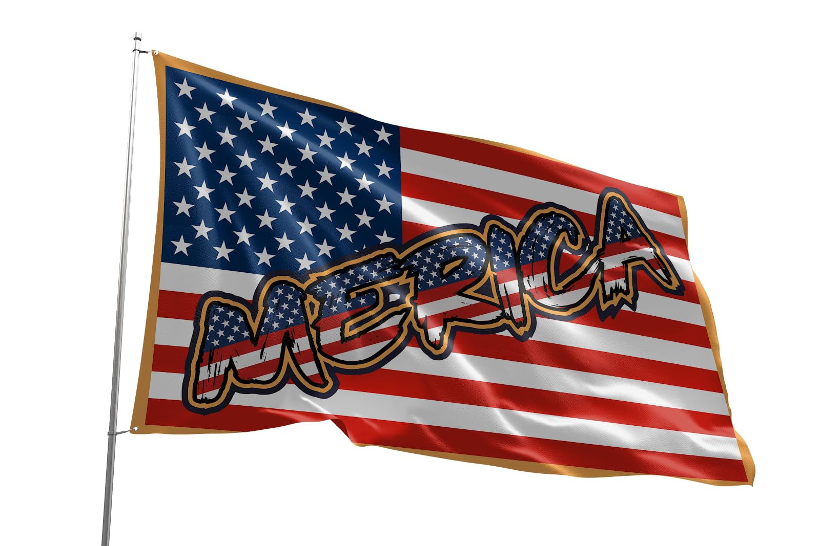 Fun Flags Merica Flag - American Flag Banner for Yard, 3x5 Ft Garden Flag, Weather Resistant, Double-Sided Art with Grommets, Durable Red White and Blue USA Flag