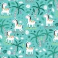 thumbnail image 1 of Oasis Fabrics Fun Flannels Teal Colorful Zebras on White Baby Price per Yard, 1 of 1