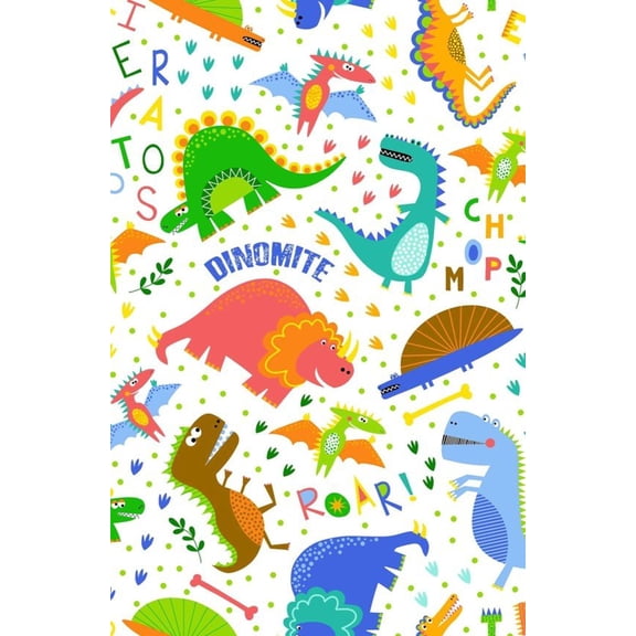 Fun Flannel T-Rex White
