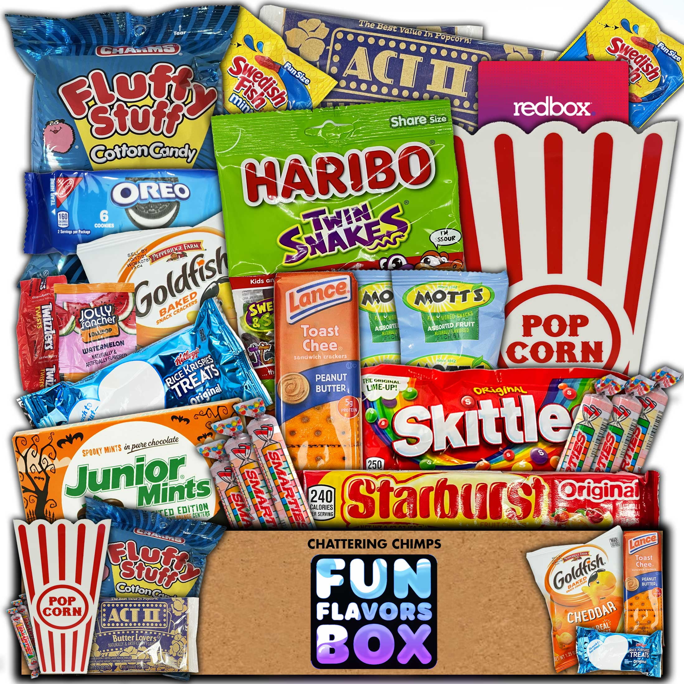 The Best Movie Night Care Package - Gift Basket Includes 2 Popcorn Cups, 2  Microwave Popcorn Bags, 5 Bags of Candy and 2 Suckers