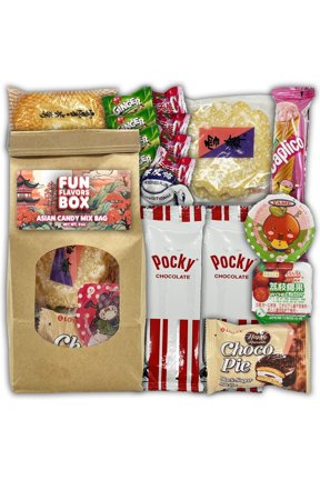 Asian Snack Candy Mix Bag, Sweet Treats, Cookies Variety Pack 20 Ct Care Package