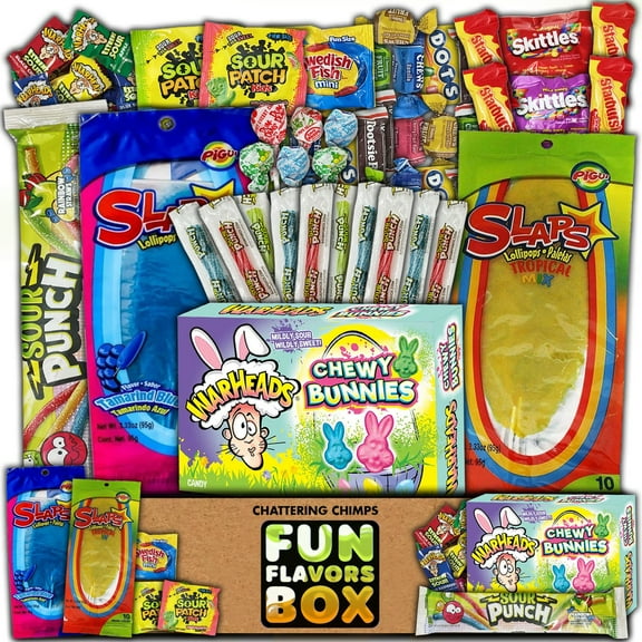 Fun Flavors Box- Candy Box (50 Count) Sweets Box Variety Pack Gift Pack, College Care Package