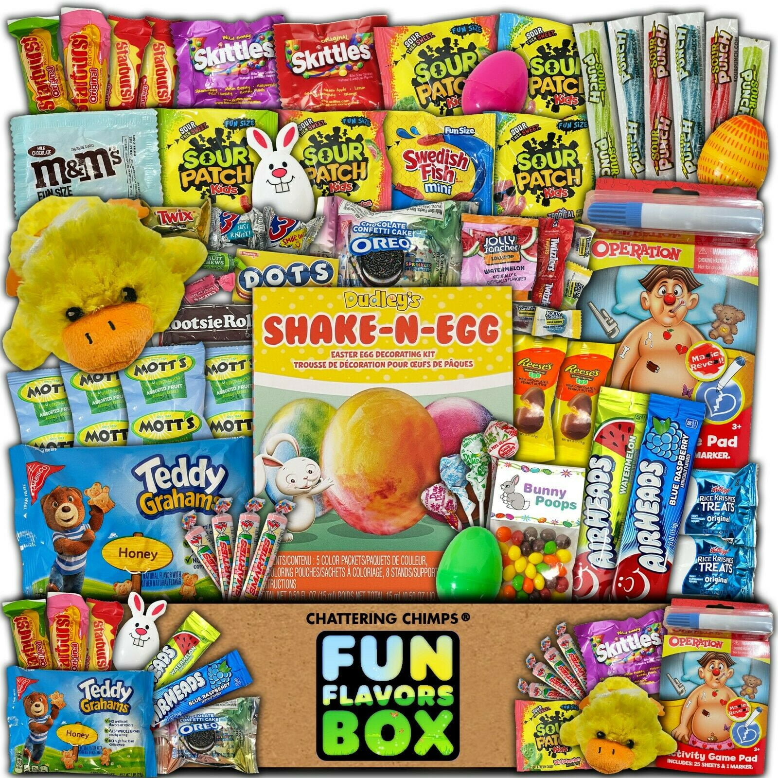 Fun Flavors Box Easter Candy Basket Fillers Candy, Chocolate, Gummies