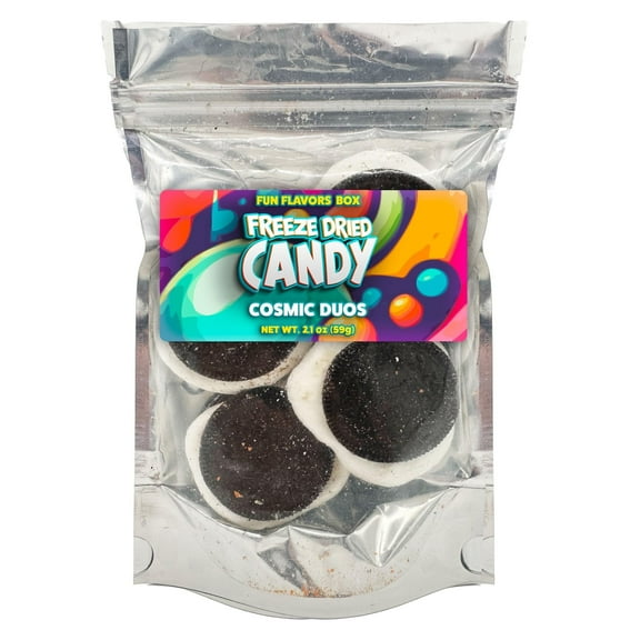 Fun Flavors Box Freeze Dried Candy Cookies and Cream Crunchy Treats, 4 Count, 2.1 oz