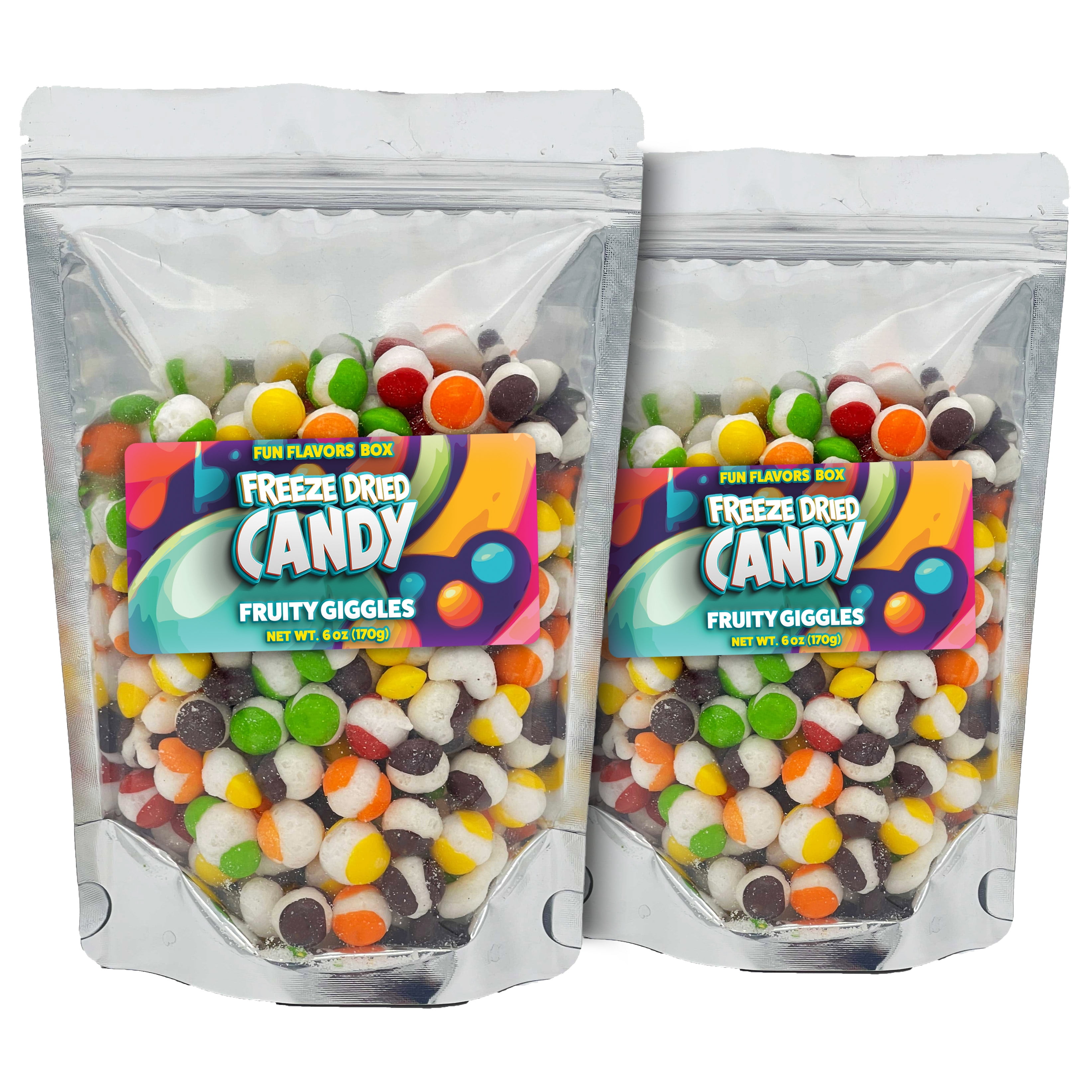 Fun Flavors Box Freeze Dried Candy Fruit Crunch Giggles Treats Original Fruit Flavors 2 Count