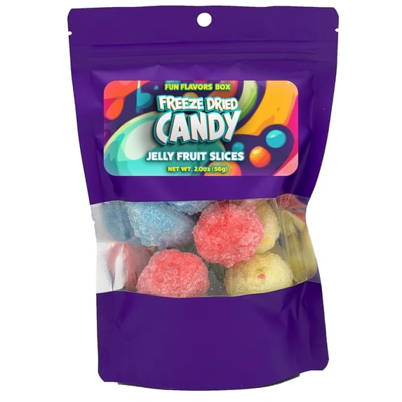 Fun Flavors Box Freeze Dried Candy Jelly Fruit Slices Variety Pack Unique Crunchy Treats, 2oz