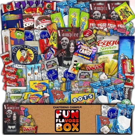 Fun Flavors Box - Halloween Trick or Treat Themed Gift Basket, 100 Count