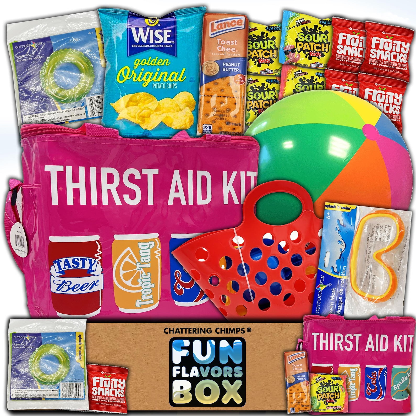 Fun Flavors Box Summer Box, Beach Vacation Gift Ideas, Insulated