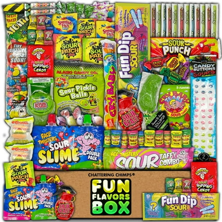 Fun Flavors Box Unique Sour Candy Variety Pack (70 Count) Gift for Candy Lovers