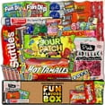 thumbnail image 1 of Fun Flavors Box Vintage Candy Retro Nostalgia Snack Care Package - 60 Snacks Variety Assortment of Chocolate, Candy, Gummies, Sweet Treat Gift Box, 1 of 8