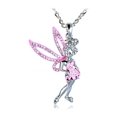 thumbnail image 1 of Fun Flirty Pink Tinkerbell Sparkle Wings Crystal Rhinestone Fashion Necklace, 1 of 6