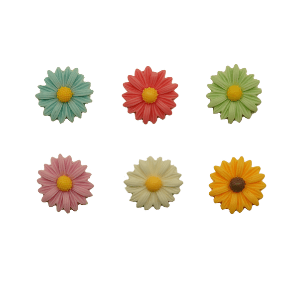 Fun Flowers Flat Backz Buttons Galore Sewing & Craft Buttons - Set of 3 Packs