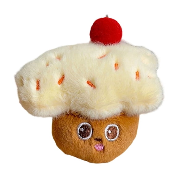 Fun Food Plush Toy Pendant, Cute Cake Stuffed Doll, Funny Food Plushie Gift, Soft Fluffy Food Toy for friends, Adorable Birthday Present Decoration