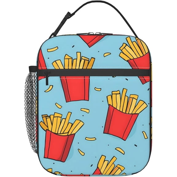 Fun French Fries Lunch Box for Women Men, Insulated Lunch Box, Reusable Lunch Bag for Office, Work, Picnic, Travel