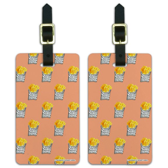 Fun Fries Luggage ID Tags Suitcase Carry-On Cards - Set of 2