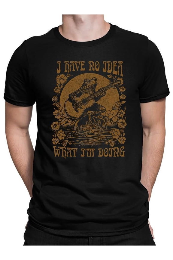Fun Frog On Guitar Graphic Shirt T-shirt Men's