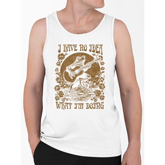 Fun Frog On Guitar Graphic Shirt Tank Top Men's