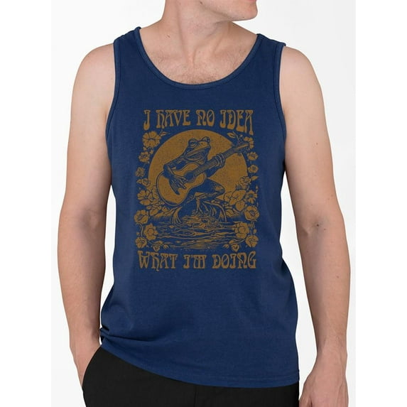 Fun Frog On Guitar Graphic Shirt Tank Top Men's