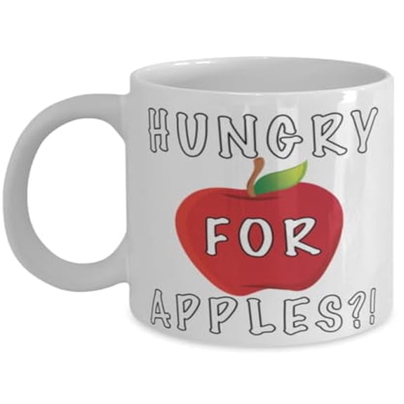 Fun Fruit 11 oz Coffee Mug - Hungry For Apples! White Ceramic Gift