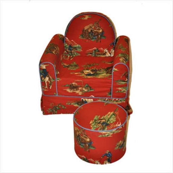 Fun Furnishings 35288 Club Chair and Ottoman Cowboy