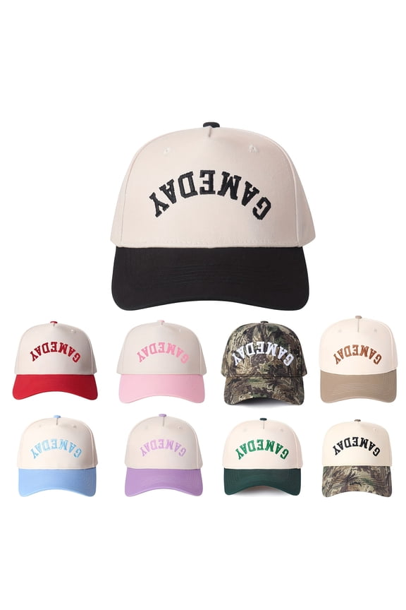 Fun "GAMEDAY" Upside Down Trucker Cap Reversible Novelty Hat Adjustable Snapback for Men and Women Game Day Essential