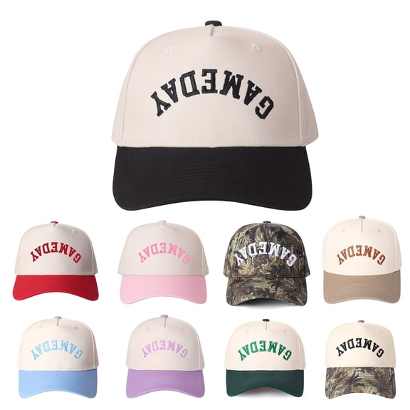 Fun "GAMEDAY" Upside Down Trucker Cap Reversible Novelty Hat Adjustable Snapback for Men and Women Game Day Essential