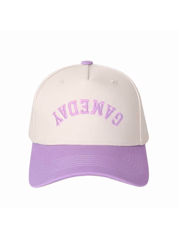 Fun "GAMEDAY" Upside Down Trucker Cap Reversible Novelty Hat Adjustable Snapback for Men and Women Game Day Essential,1 pcs,Purple