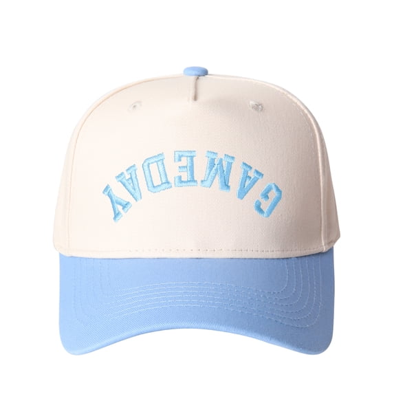 Fun "GAMEDAY" Upside Down Trucker Cap Reversible Novelty Hat Adjustable Snapback for Men and Women Game Day Essential,1 pcs,Sky blue