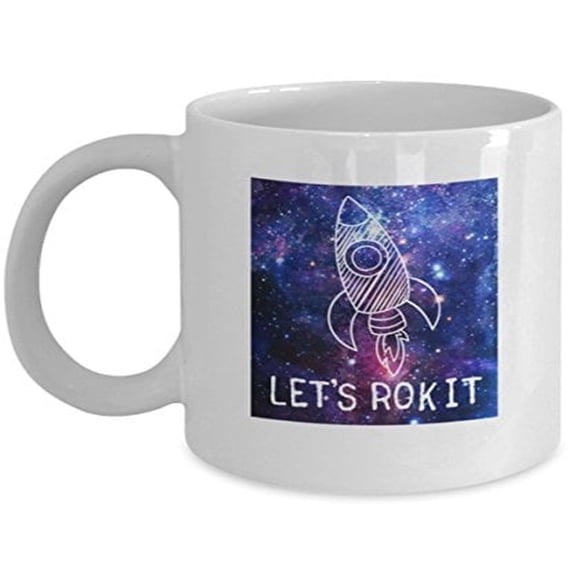 Galaxy 11 oz Coffee Mug - Outer Space Design for Kids White Ceramic Gift