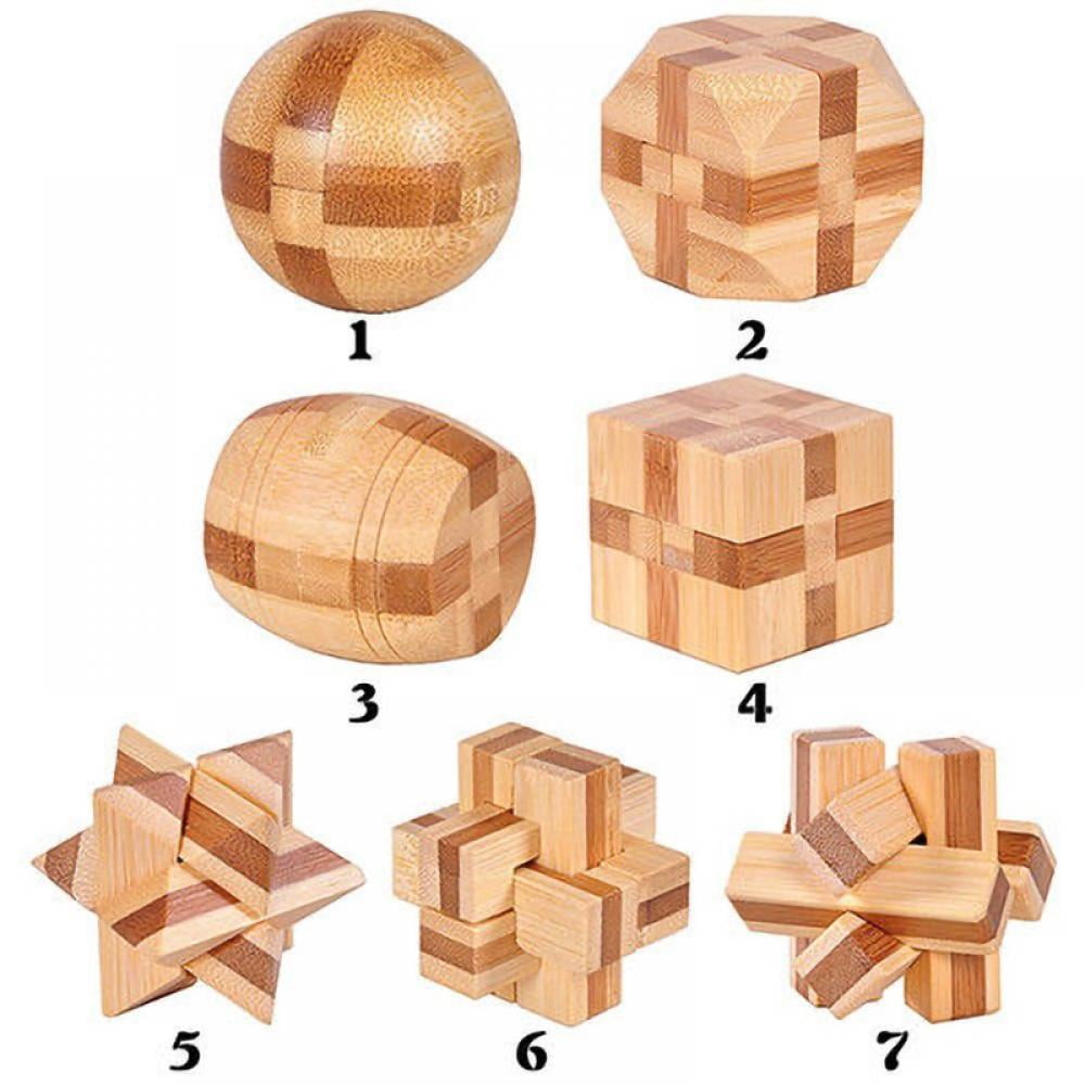 Fun Games for Adults 3D Wooden Cube Brain Teaser Puzzle and Educational ...