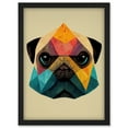 thumbnail image 1 of Fun Geometric Colourful Pug Dog Artwork Framed Wall Art Print A4, 1 of 4