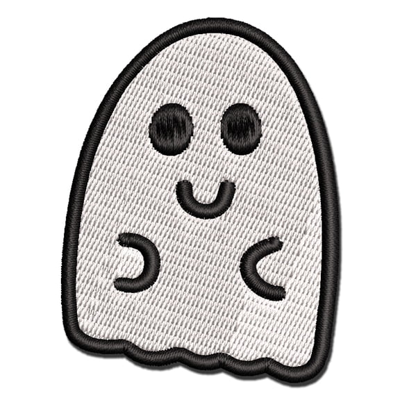 Fun Ghost Halloween Applique Multi-Color Embroidered Iron-On Patch - 2.0 Inch Mini