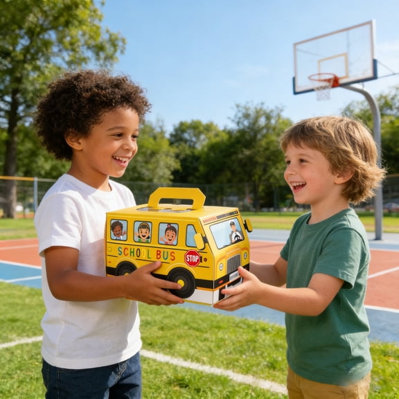 Fun Gift Box,Yellow Bus Decoration Box for Adolescents Welcome Back to Classroom Party Cookies Small Gift Decoration Supplies