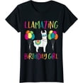 thumbnail image 1 of Fun Girl Llama Birthday LLamazing Party Alpaca Balloons Gift Short Seelve T-Shirt, 1 of 3