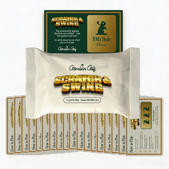 Fun Golf Gift Scratch & Swing – 3 Pack, Scratch Off Cards for 18 Holes + Bonus, Great for Men, Dads, Golf Buddies, Party Game