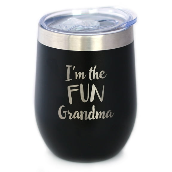 Bevvee Insulated Wine Tumbler 12 oz Fun Grandma Gifts for Fun Grandmas Tumblers