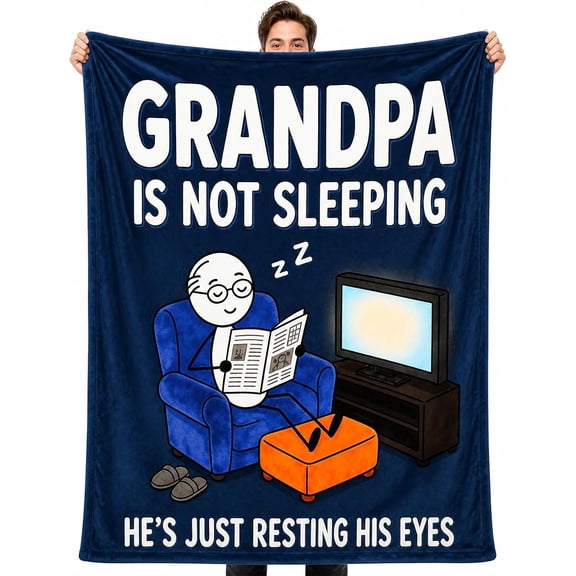 Fun Grandpa Blanket,Novel Gift for Old Men from Children,Printed Flannel Blanket, for Birthdays,Father's Day,Christmas