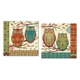 thumbnail image 1 of Fun, Groovy Orange and Teal Decorative Patterned Owls by Veronique Charron; Two 12x12 Poster Prints, 1 of 1