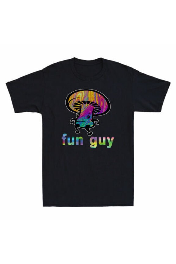 Fun Guy Color Mushroom Dance Funny Vintage Graphic Men's Short Sleeve T-Shirt