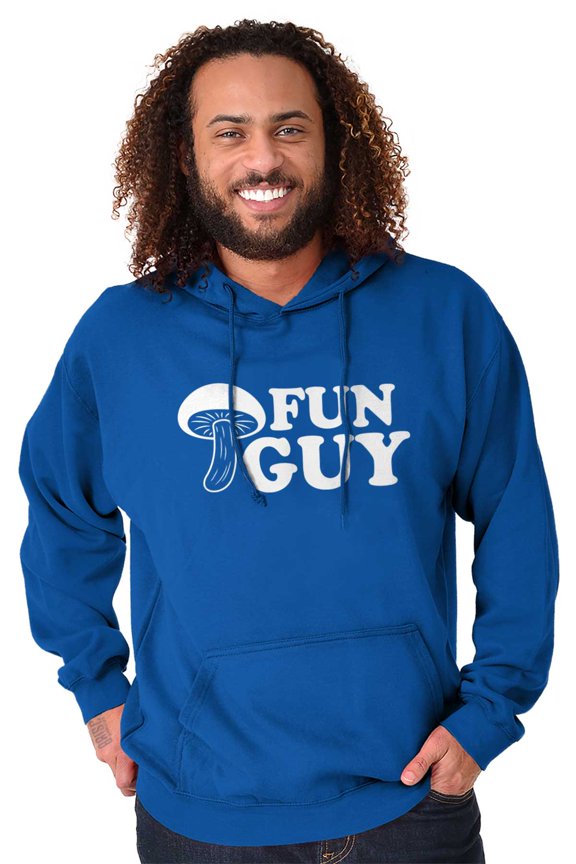 Fun Guy Fungi Mushroom Nerdy Geeky Men Big & Tall Graphic Hoodie Brisco Brands 2X