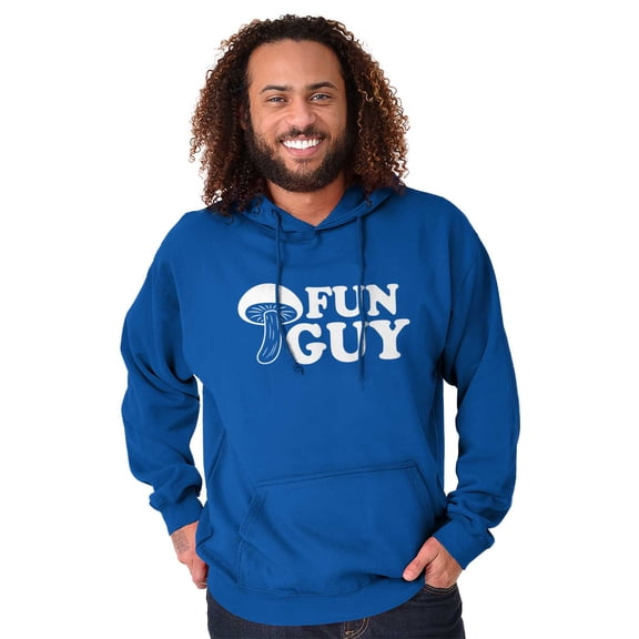 Fun Guy Fungi Mushroom Nerdy Geeky Men Big & Tall Graphic Hoodie Brisco Brands 3X