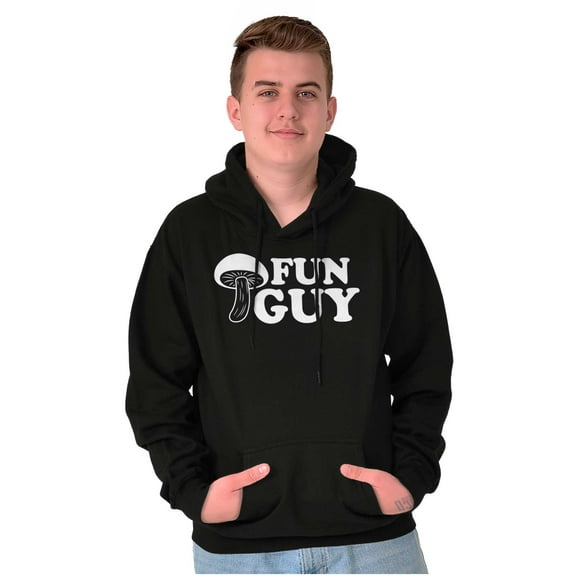 Fun Guy Fungi Mushroom Nerdy Geeky Men's Big & Tall Graphic Hoodie Brisco Brands 2X