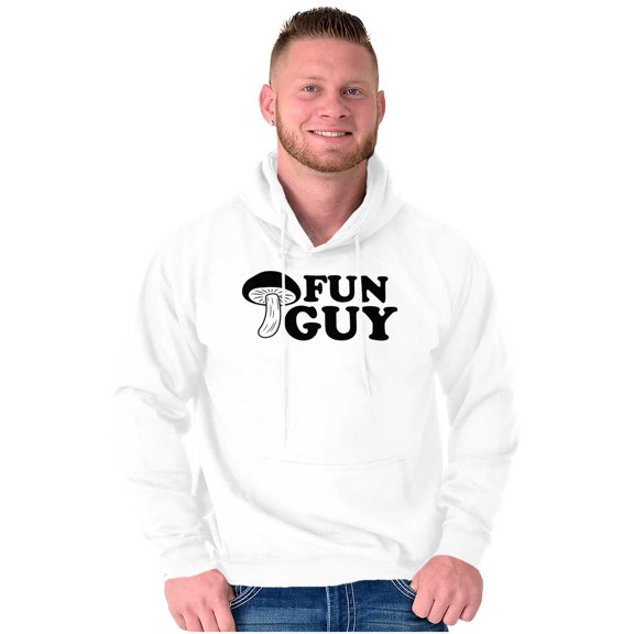 Fun Guy Fungi Mushroom Nerdy Geeky Men's Big & Tall Graphic Hoodie Brisco Brands 3X