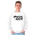 thumbnail image 1 of Fun Guy Fungi Mushroom Nerdy Geeky Men's Big & Tall Crewneck Sweatshirt Brisco Brands 3X, 1 of 5