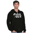 thumbnail image 1 of Fun Guy Fungi Mushroom Nerdy Geeky Men's Big & Tall Graphic Zip Up Hoodie Brisco Brands 2X, 1 of 5